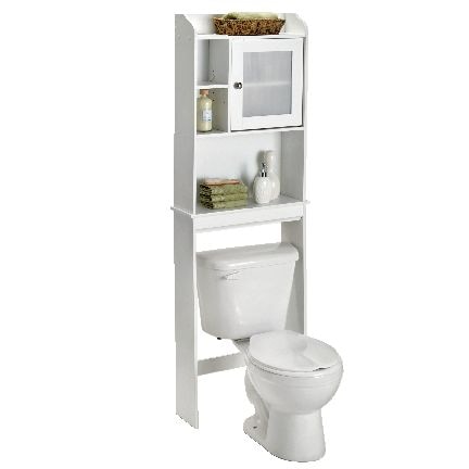 Caraway 1-Door Over-The-Toilet Spacesaver Bathroom Storage Shelf/Cabinet, Soft White O2K8