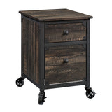 Steel Pedestal River File Cabinet with Drawers, Carbon Oak U3L3 - product image 1