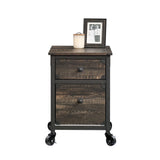 Steel Pedestal River File Cabinet with Drawers, Carbon Oak U3L3 - product image 2