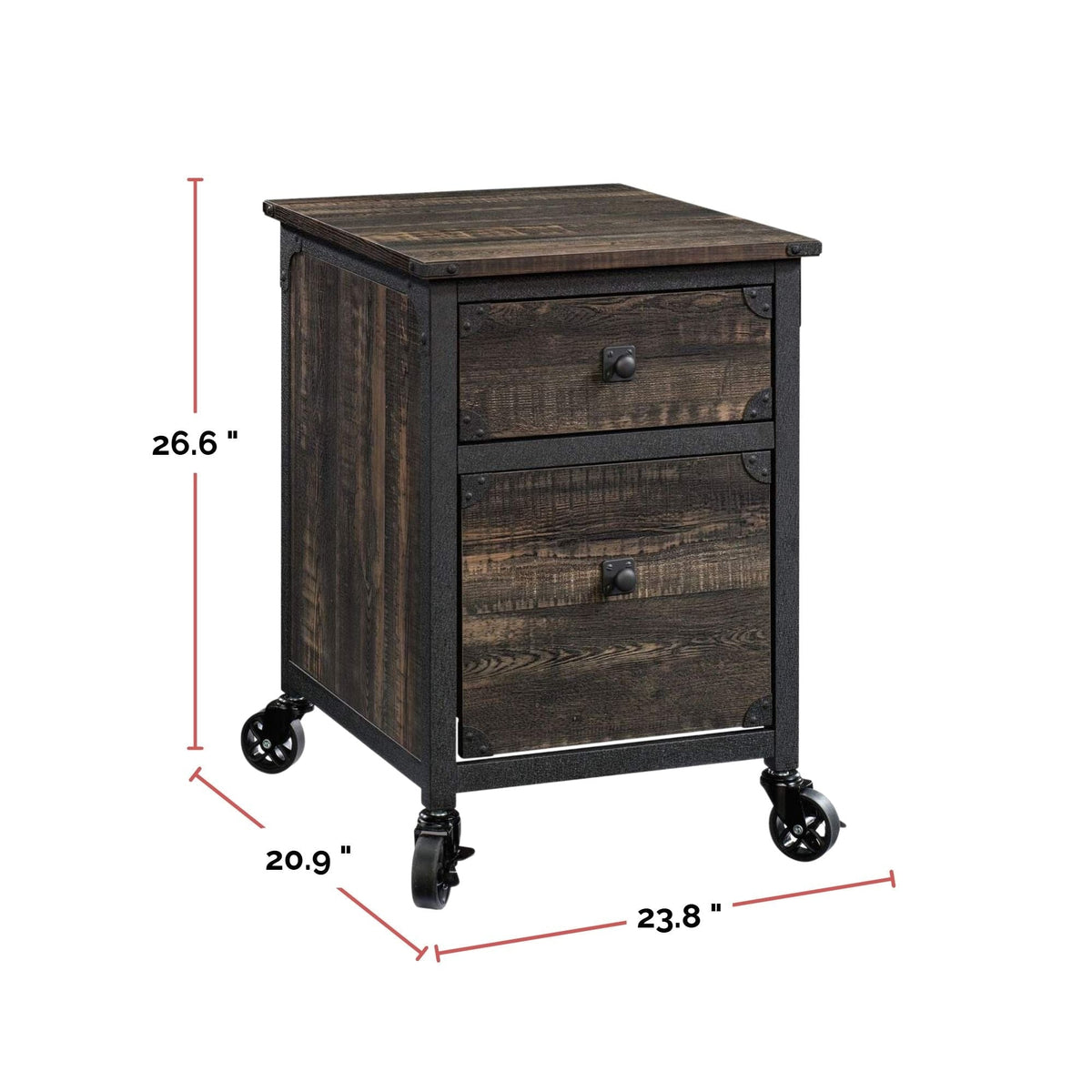 Steel Pedestal River File Cabinet with Drawers, Carbon Oak U3L3 - product image 4