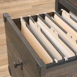 Steel Pedestal River File Cabinet with Drawers, Carbon Oak U3L3 - product image 5