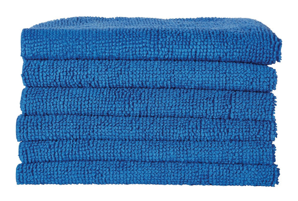 All-Purpose Machine Washable Microfibre Cloths, Blue, 40-pk D8W9
