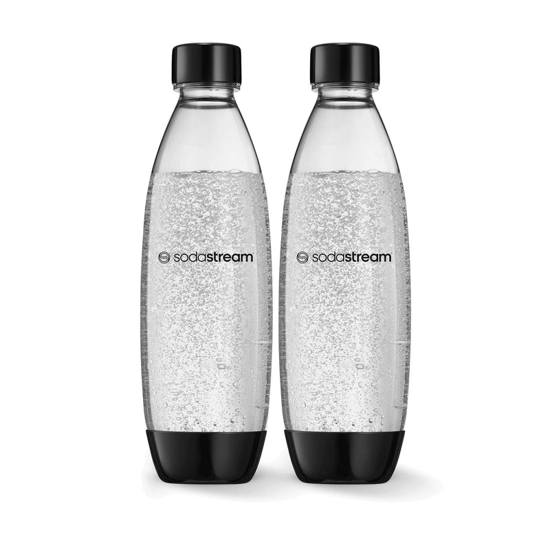 Slim Carbonating Bottle, Dishwasher Safe, BPA-Free, Black, 1-L, 2-pk P2B4