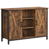 Home Rustic Brown Buffet Cabinet with Barn Doors U6N8 - product image 1
