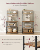 Home Small Rustic Brown Baker's Rack with 4 AC Outlets Y6A8 - product image 8