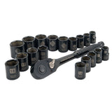 Professional Grade Black Chrome Socket Set, 19-pc, SAE/Metric K0Q0 - product image 4