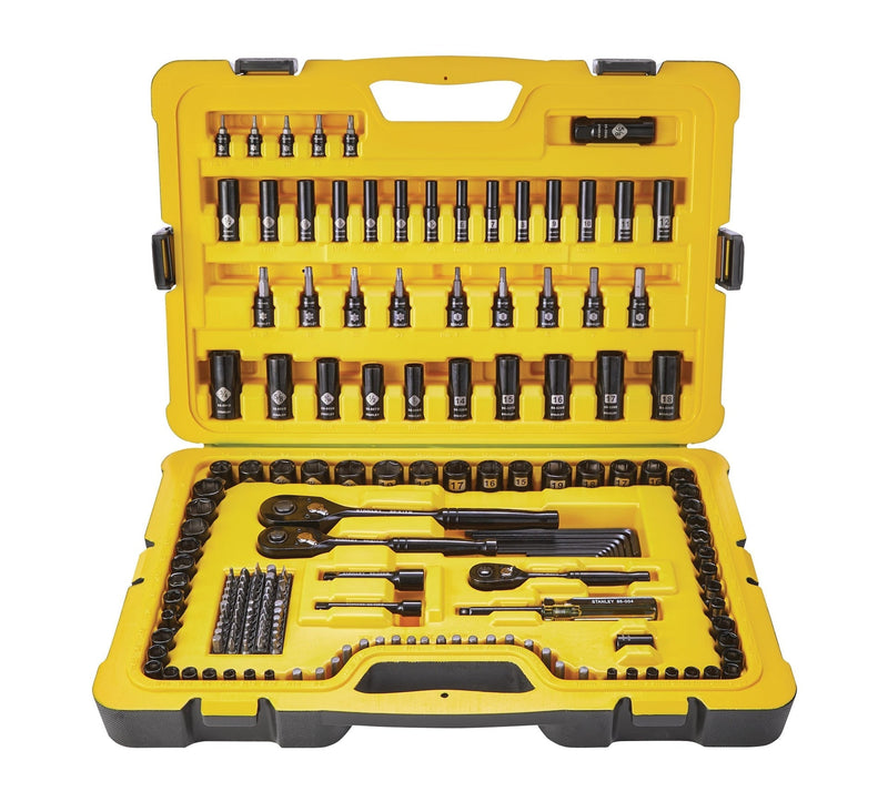 Professional Grade Black Chrome Socket Set, SAE/Metric, 197-pc W0Y6