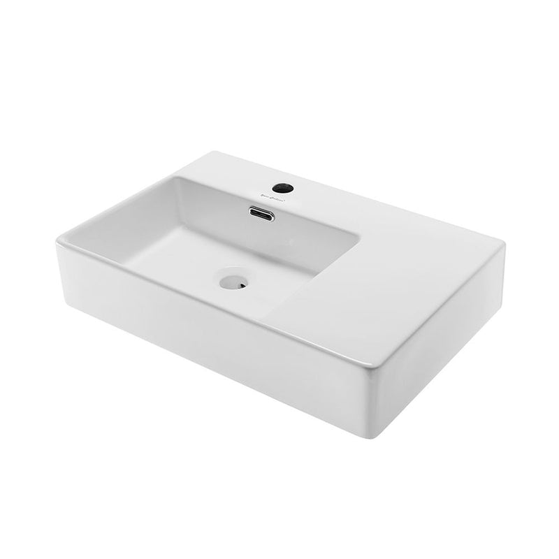 St. Tropez Ceramic Wall Hung Sink with Left Side Faucet Mount, 24-in x 18-in N2W9