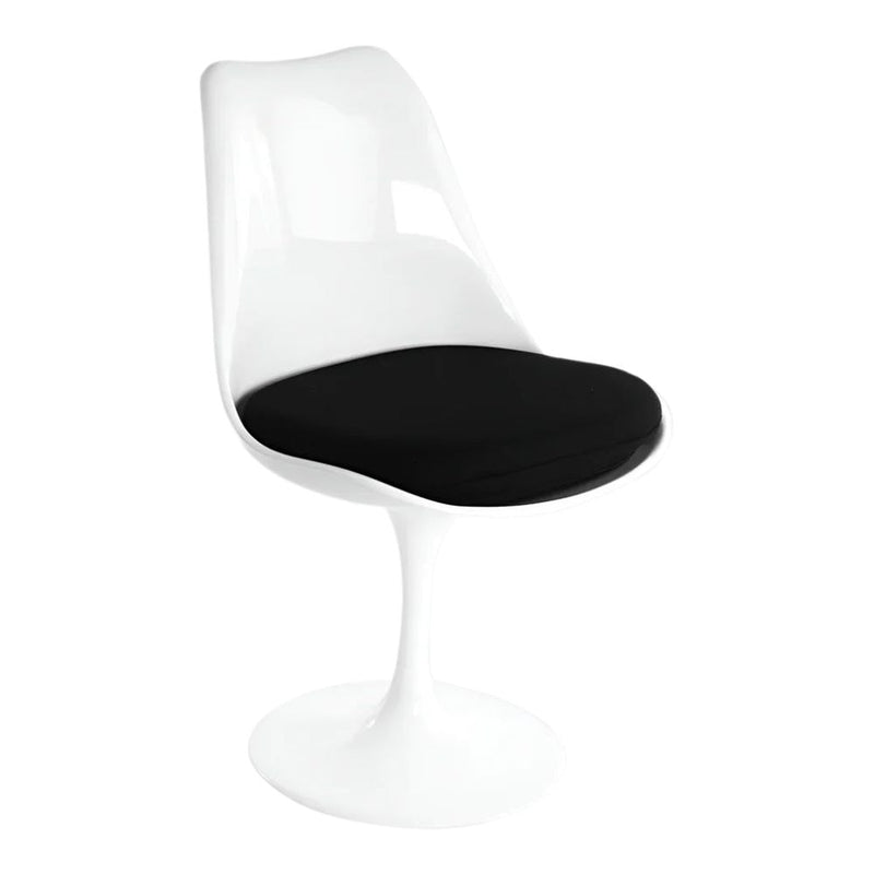 Me Home Tulip Armless Dining Chair, Fiberglass, Black I3U5
