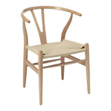 Me Home Wishbone Wood Dining Chair with Woven Seat, Natural E2M2 - product image 1