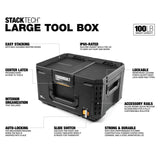 StackTech Middle Portable Modular Plastic/Metal Tool Box with Inner Tray, IP65-Rated, Black T1P4 - product image 2