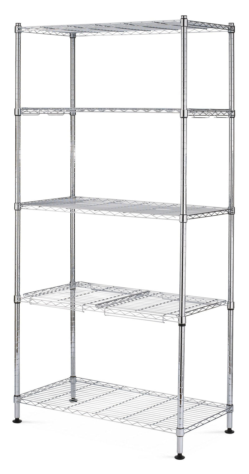 type A 5-Tier Wire Shelving Storage Unit, Chrome Q1D0