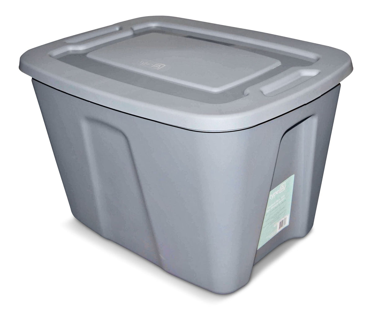type A Restore Stackable Storage Box with Lid, 68-L, Grey B0B1 - product image 1