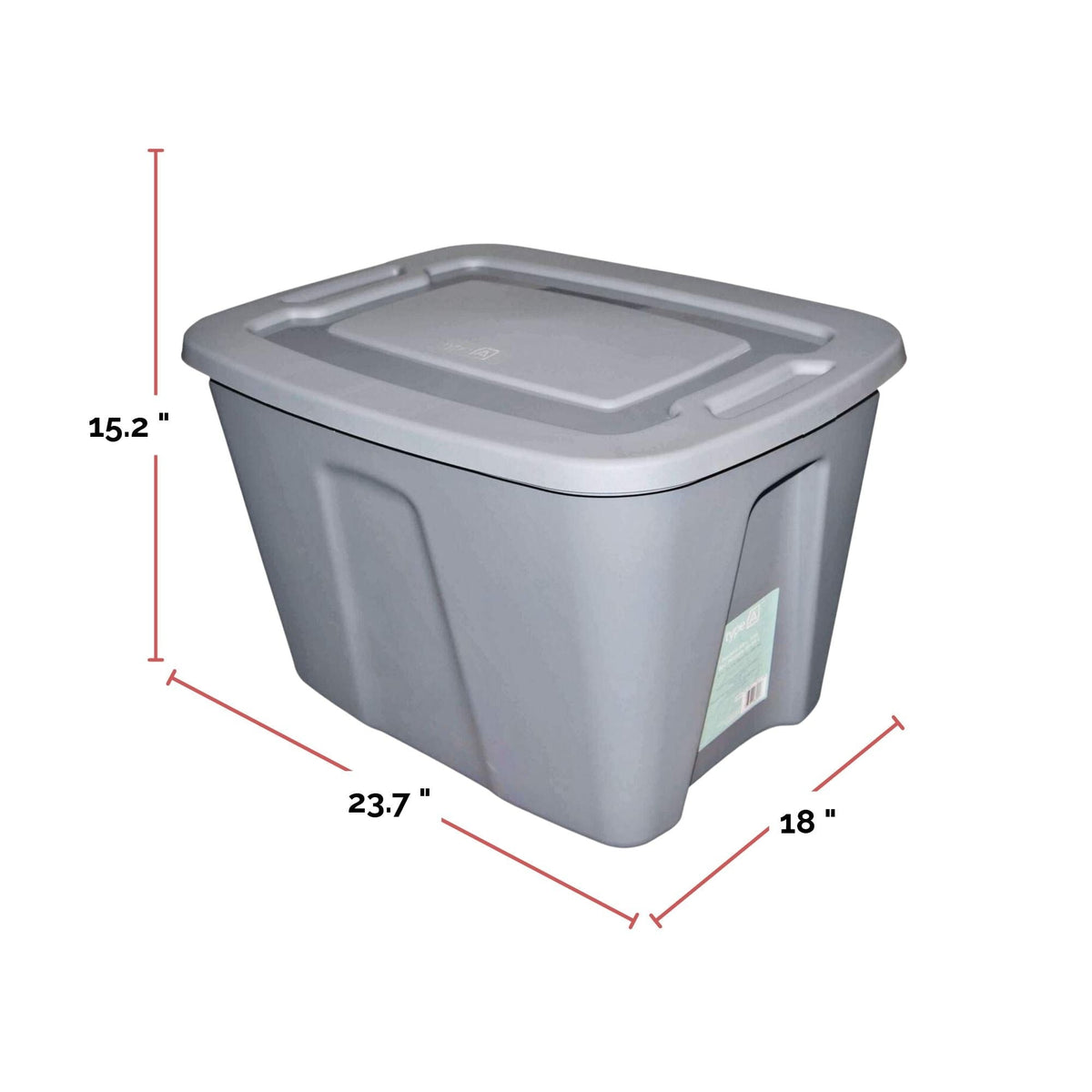 type A Restore Stackable Storage Box with Lid, 68-L, Grey B0B1 - product image 2
