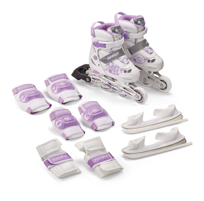 Wheels Switchers Ice/Inline Skates with Pad Set, Purple, Youth K2J5