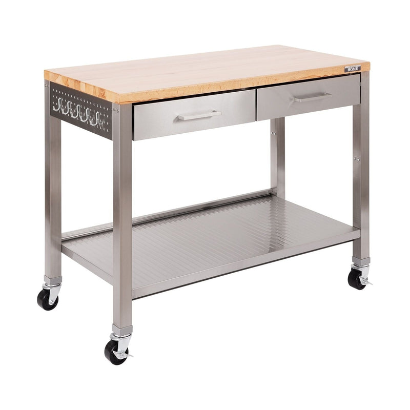 Classics, Work Center Island Table, Stainless Steel, 48-in x 24-in x 36-in Q6U0