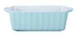 White/Blue Ceramic Loaf Baking Dish, 1-lb U5F9 - product image 1