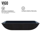 Glass Rectangular Vessel Bathroom Sink/Basin, Turquoise V1X3 - product image 4