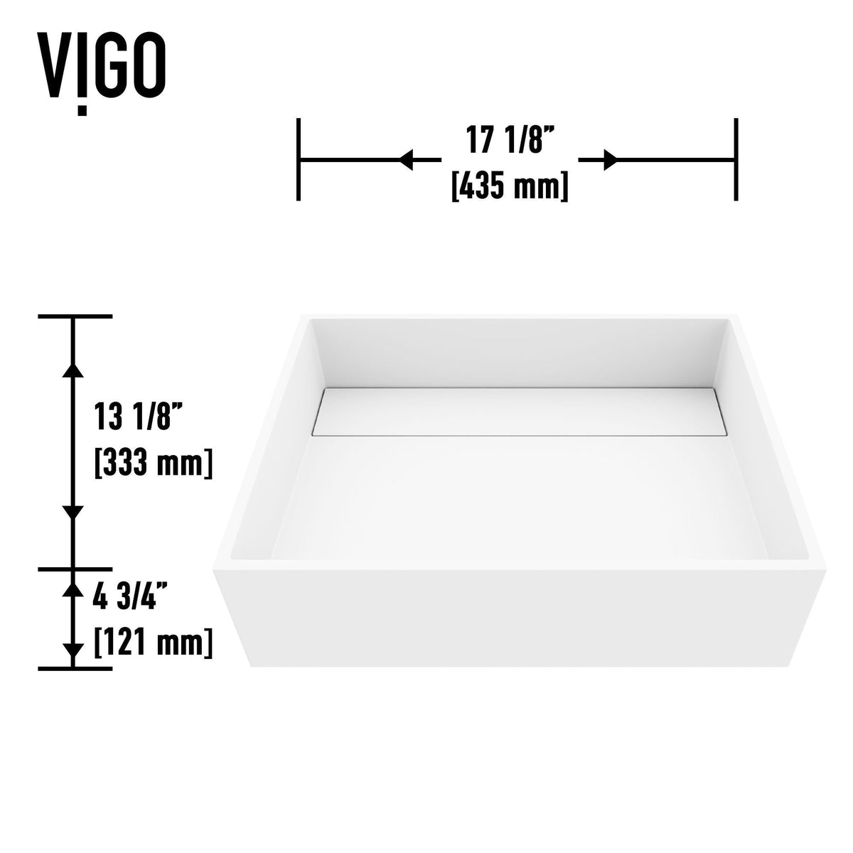 Montauk MatteStone White Bathroom Sink/Basin Set with Amada Faucet and Rectangular Composite Vessel W2G9 - product image 6