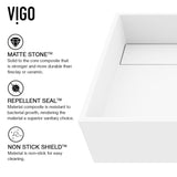 Montauk MatteStone White Bathroom Sink/Basin Set with Amada Faucet and Rectangular Composite Vessel W2G9 - product image 7