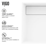 Montauk MatteStone White Bathroom Sink/Basin Set with Amada Faucet and Rectangular Composite Vessel W2G9 - product image 8