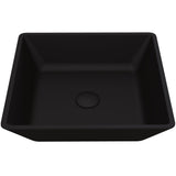 Roma Glass Square Vessel Bathroom Sink/Basin with Rounded Edges & Deep Bowl, Black X1Z2 - product image 1