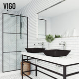Roma Glass Square Vessel Bathroom Sink/Basin with Rounded Edges & Deep Bowl, Black X1Z2 - product image 6