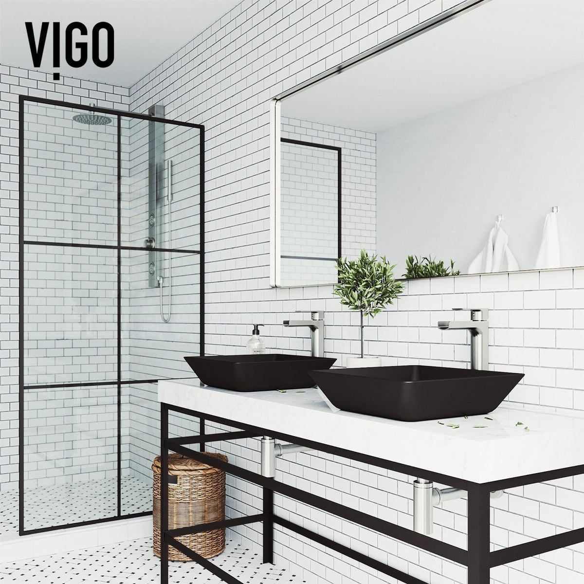 Roma Glass Square Vessel Bathroom Sink/Basin with Rounded Edges & Deep Bowl, Black X1Z2 - product image 6