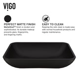Sottile MatteShell Matte Black Bathroom Sink/Basin Set with Sterling Faucet and Glass Rectangular Vessel C3B4 - product image 4