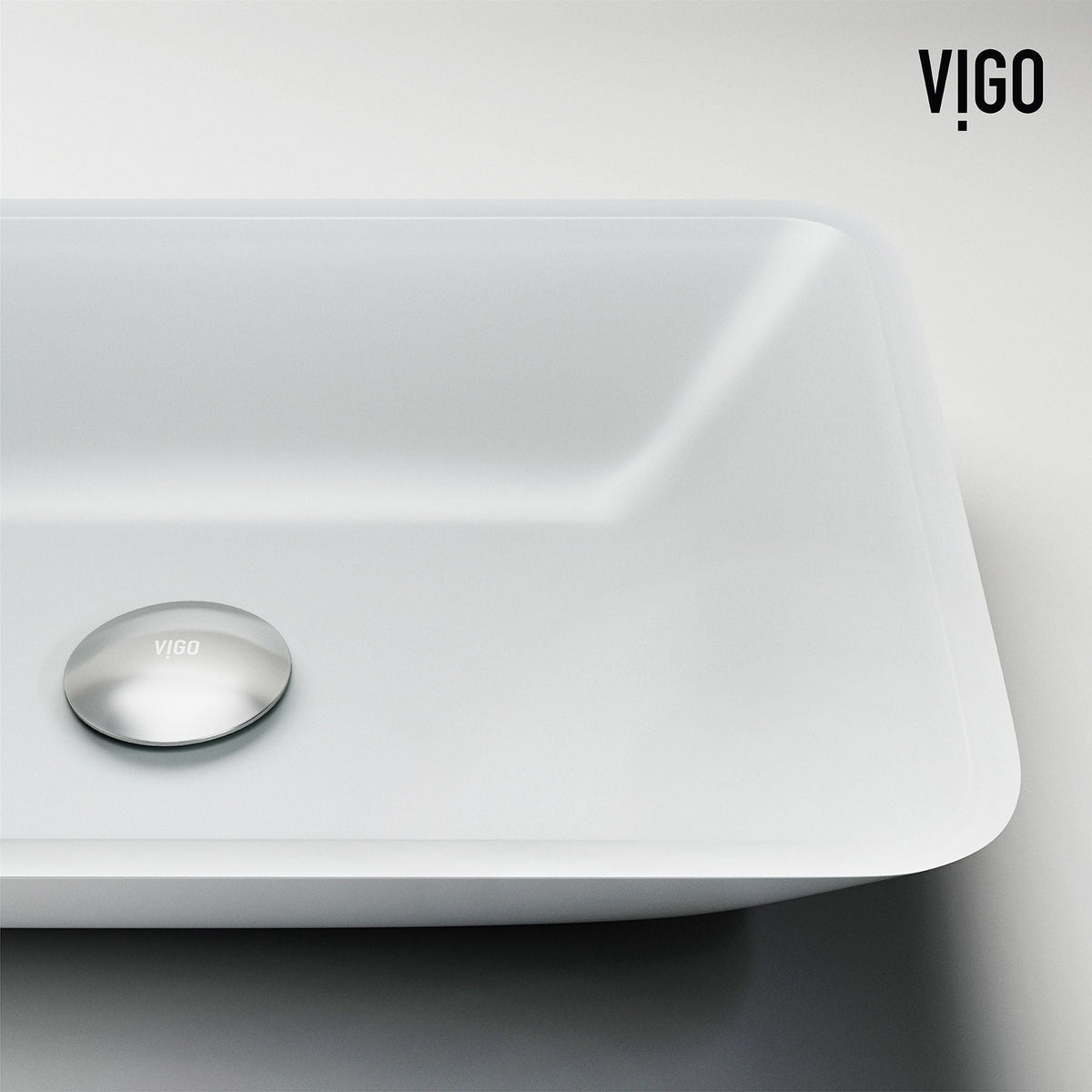 Sottile MatteShell White Bathroom Sink/Basin Set with Niko Faucet and Glass Rectangular Vessel I0H7 - product image 7