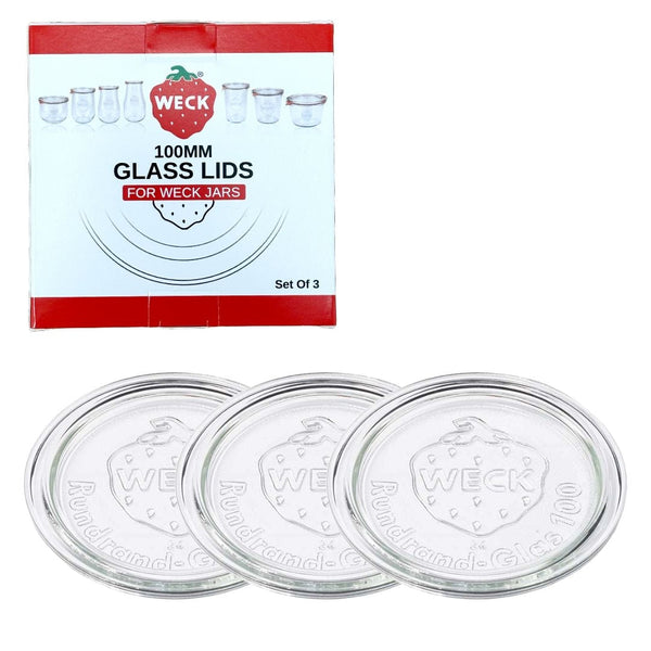100mm Glass Lids for Jars, Dishwasher/Microwave-Safe, 3-pk L0L9