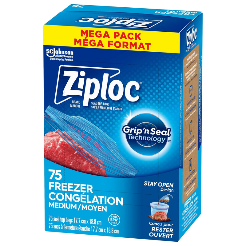 Medium Plastic Freezer Bags Mega Pack, 520-mL, 75-pk J0Z0